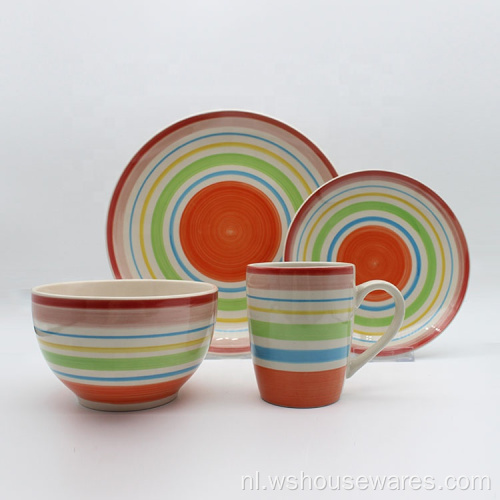 Nordic Style Glaze Plate and Bowl Porselein-servies